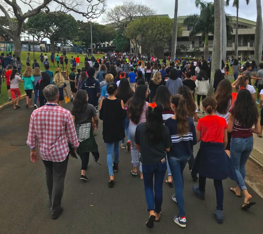 Image+from+walkout+against+gun+violence+at+Punahou+School+in+2018.+Photo+Courtesy+of+Ezra+Levinson+23